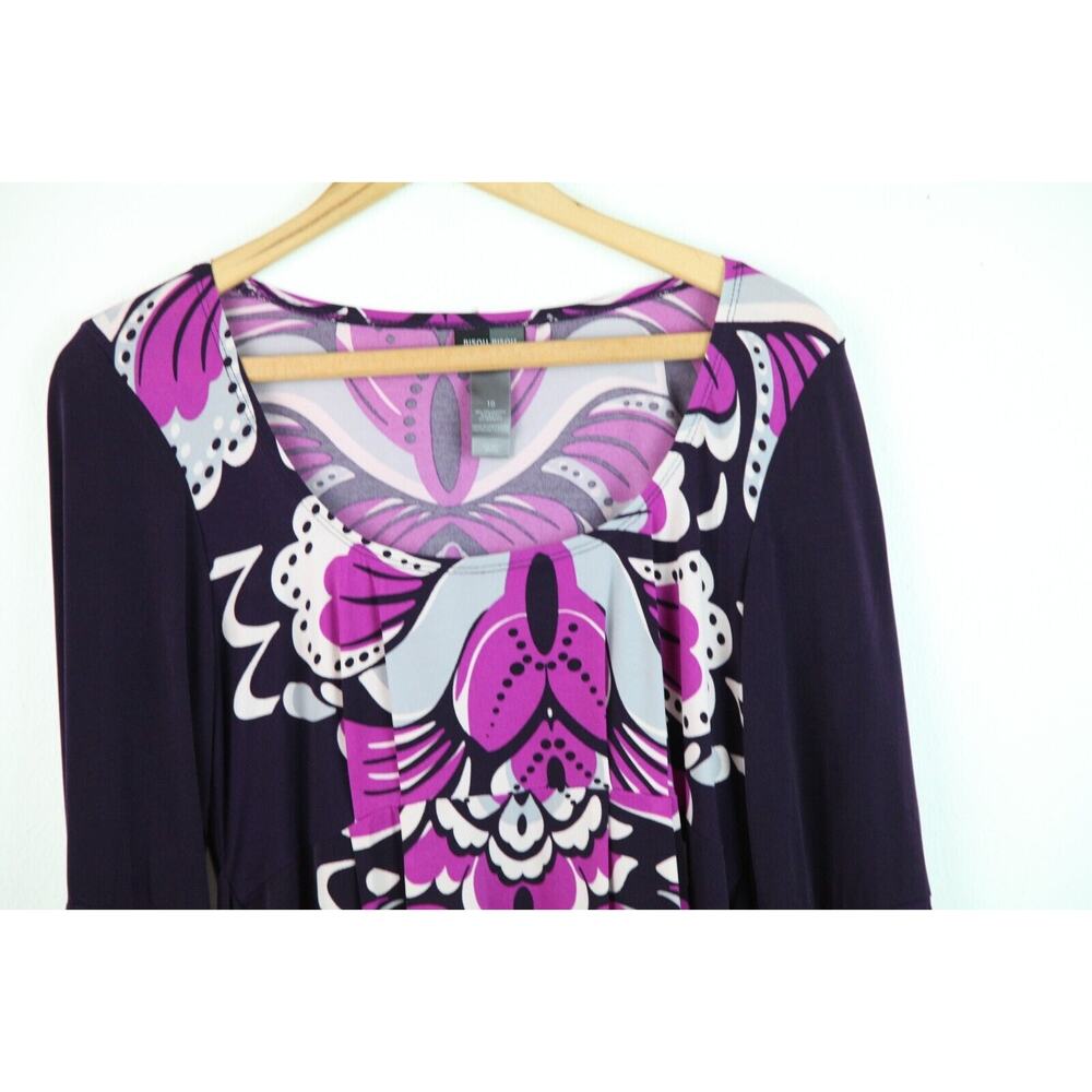 Y2K Babydoll Dress Quirky Retro Print Bell Sleeve Retro Witchy Boho10 Vintage - Picture 2 of 9